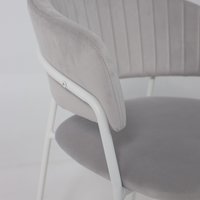 Стул с подлокотниками Алвест AV 433 (светло-серый бархат H-09/белый)