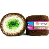 Пряжа для вязания Yarnart Flowers 272 250 г 1000 м (коричневый; желтый; белый; зеленый)