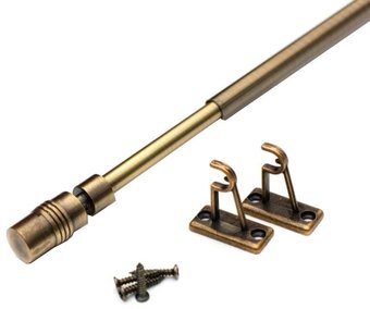 Карниз для штор Lm Decor кафе Цилиндр (антик, гладкая, 0.8-1.2м, мм, 1 ряд)