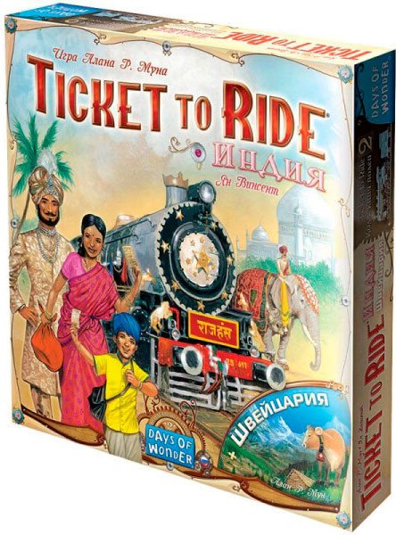 Настольная игра Мир Хобби Ticket to Ride: Индия и Швейцария
