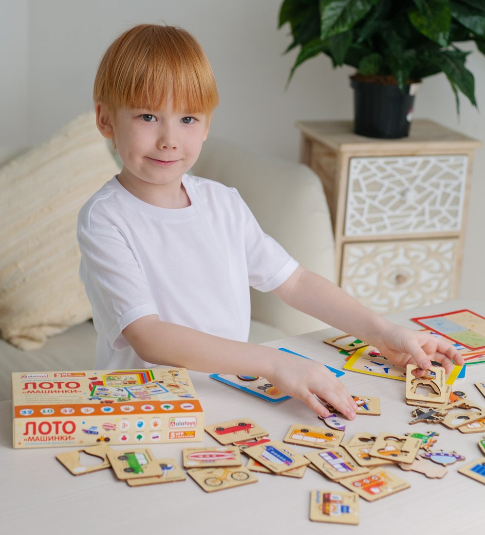 

Развивающая игра Alatoys Лото Машинки ЛТ16 ПФ