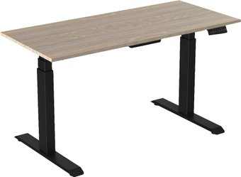 Стол для работы стоя WellDesk с электроприводом Bosch двухмоторный 18мм (ясень шимо, черный)