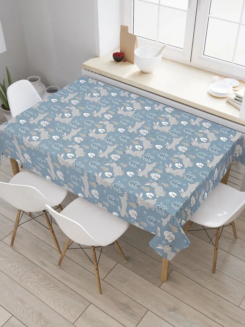 Скатерть JoyArty Кролики, деревья и снежинки tc_103078 (120x145)