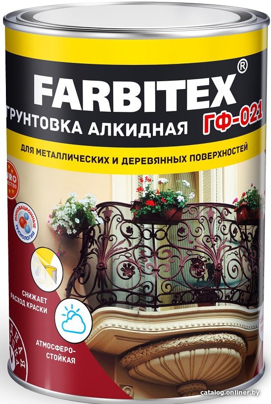 Алкидная грунтовка Farbitex ГФ-021 20 кг (серый)