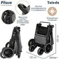 Коляска прогулочная «книга» Pituso Toledo EVA (серый/металлик)