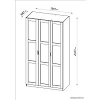 Шкаф распашной Mio Tesoro Пегас 3-х створчатый 2.04.01.090.5 (дуб венге)