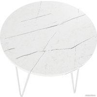 Журнальный столик Sheffilton SHT-CT79 (белый мрамор/белый муар)