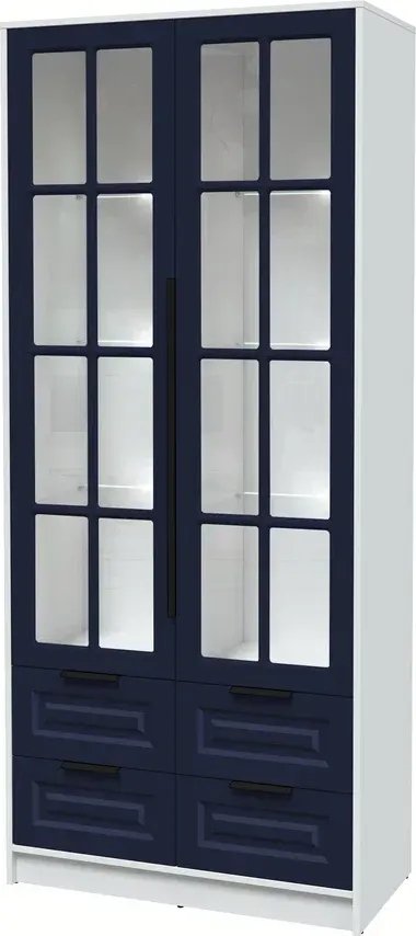 

Шкаф-витрина Интерлиния Концепт КТ-ШВ2 с подсветкой Деко ( белый платинум/индиго)