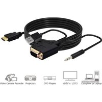 Кабель USBTOP HDMI - VGA - 3.5 mm - USB Type-A (1.8 м, черный)