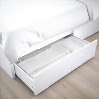 Кровать Ikea Мальм 200x90 (2 ящика, белый, Лонсет) 592.109.87