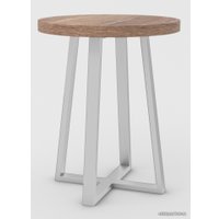 Журнальный столик Hype Mebel Челси 40x40 (белый/дуб галифакс олово)