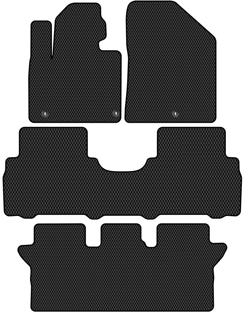 

Комплект ковриков для авто Alicosta Kia Sorento Prime III (suv 7 мест / UM) +3 ряд 2014 - 2020 (черный, ромб)