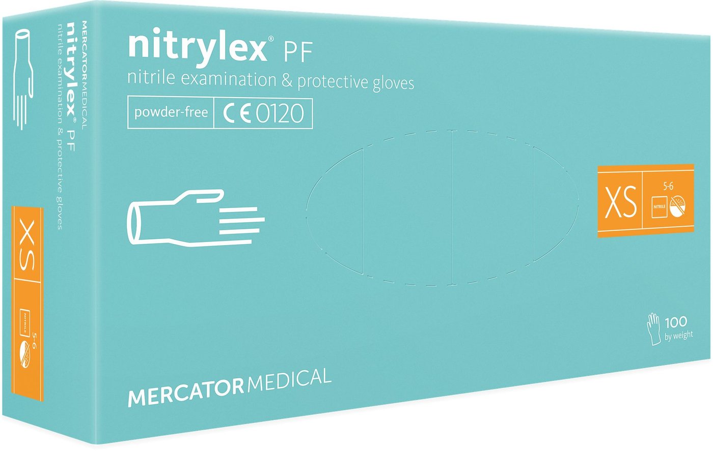 

Нитриловые перчатки Mercator Nitrylex PF (XS, 100 шт, зеленый)
