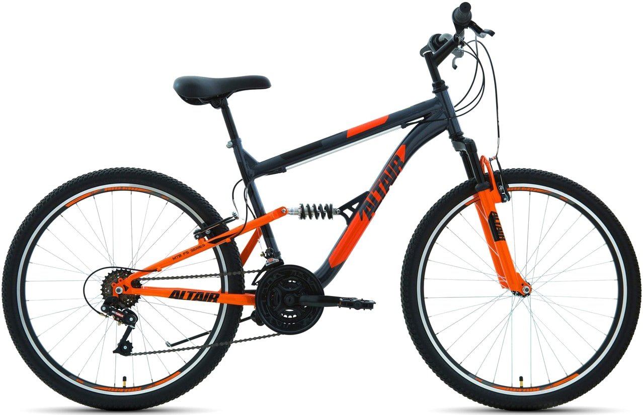 

Велосипед Altair MTB FS 26 1.0 р.16 2021 (серый/оранжевый)