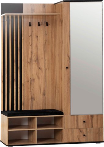 Тумба для обуви Олмеко Либерти 51.22 20 (дуб вотан/черный)