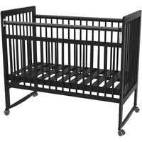 Классическая детская кроватка Bambini 16.20.16.03 (ножки, дуги-качалки, колесики, черный)