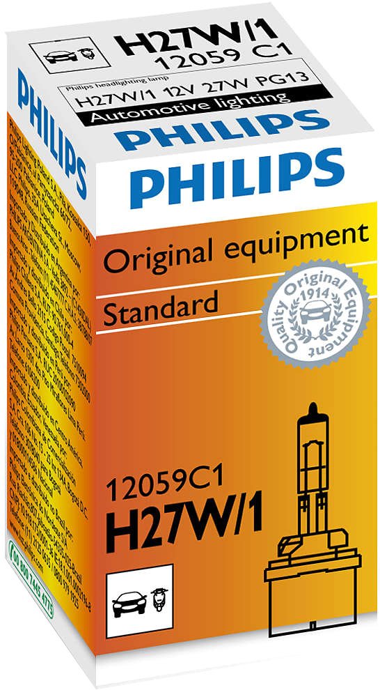 

Галогенная лампа Philips H27W/1 Standart 1шт [12059C1]