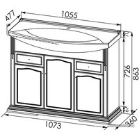  Aquanet Тумба под умывальник Лагуна 105
