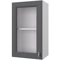 Шкаф навесной Горизонт Ева 40 с витриной (графит софт) в Бресте