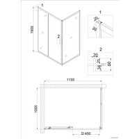 Душевая дверь Niagara NG-82-11AB 110x190