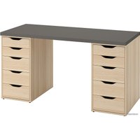 Стол Ikea Лагкаптен/Алекс 594.319.22 (темно-серый/под беленый дуб)