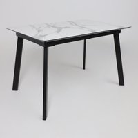 Кухонный стол Алвест AV 1209 120-160х80 (мрамор белый/черный)