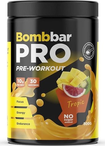 Предтренировочный комплекс Bombbar Pre-workout (300 г, тропический)