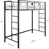 Кровать-чердак Князев Мебель Хельга 1 ХЕ1.90.200.Ч (черный муар)