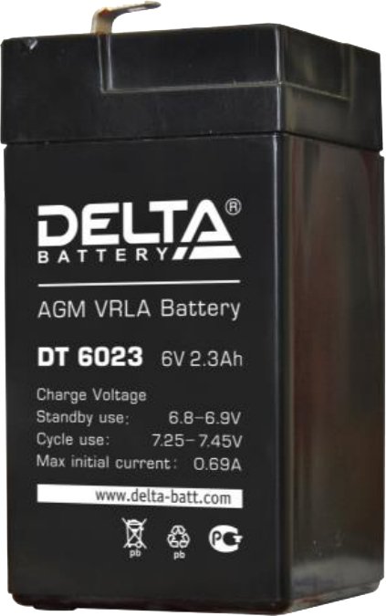 

Аккумулятор для ИБП Delta DT 6023 (6В/2.3 А·ч)
