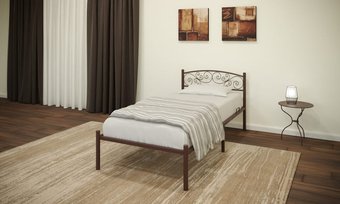 Кровать Князев Мебель Лилия 90x200 ЛЛЯ.90.200.К (коричневый муар)