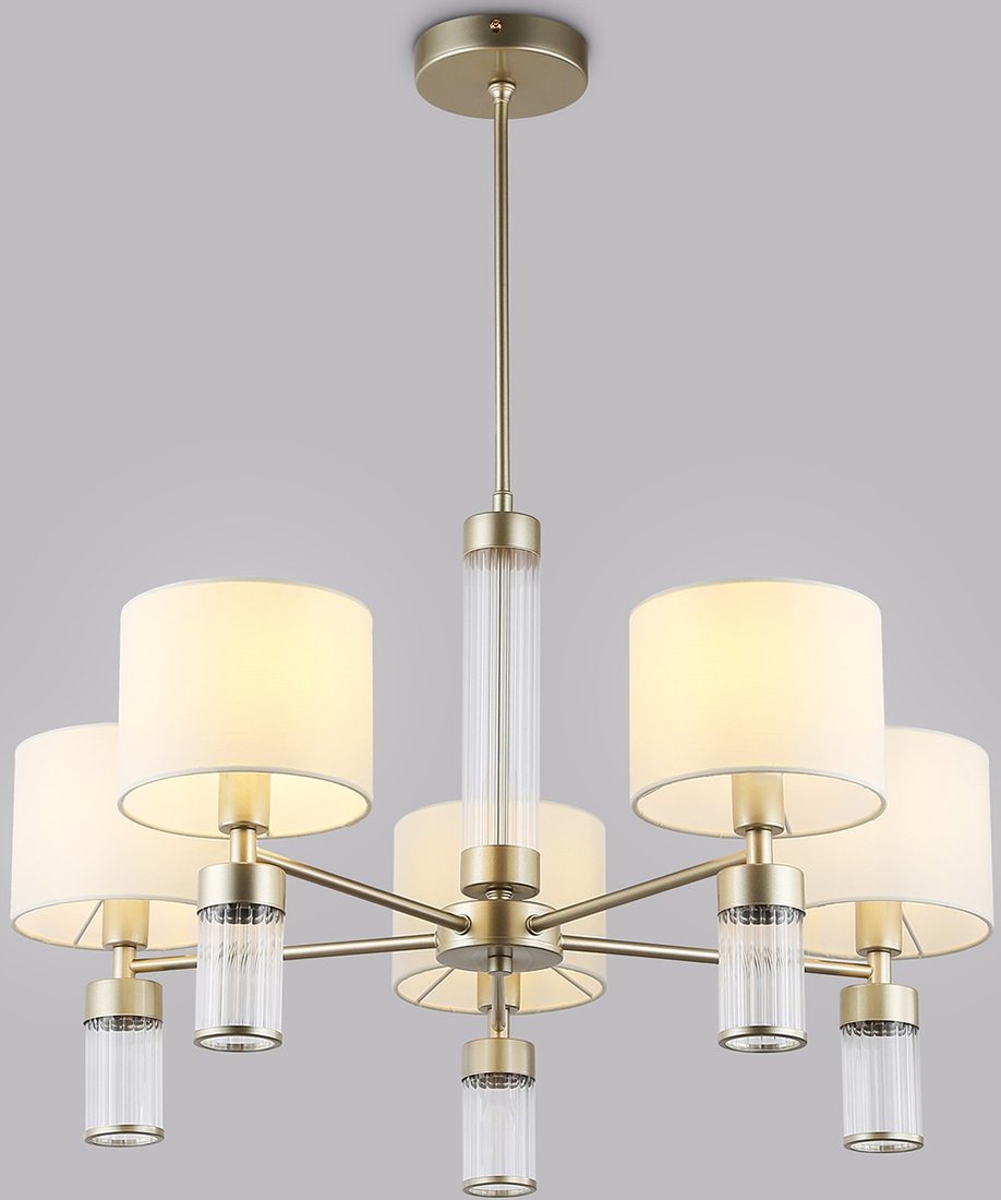 

Подвесная люстра Ambrella LH71301/5 CGD/WH (золото/белый)