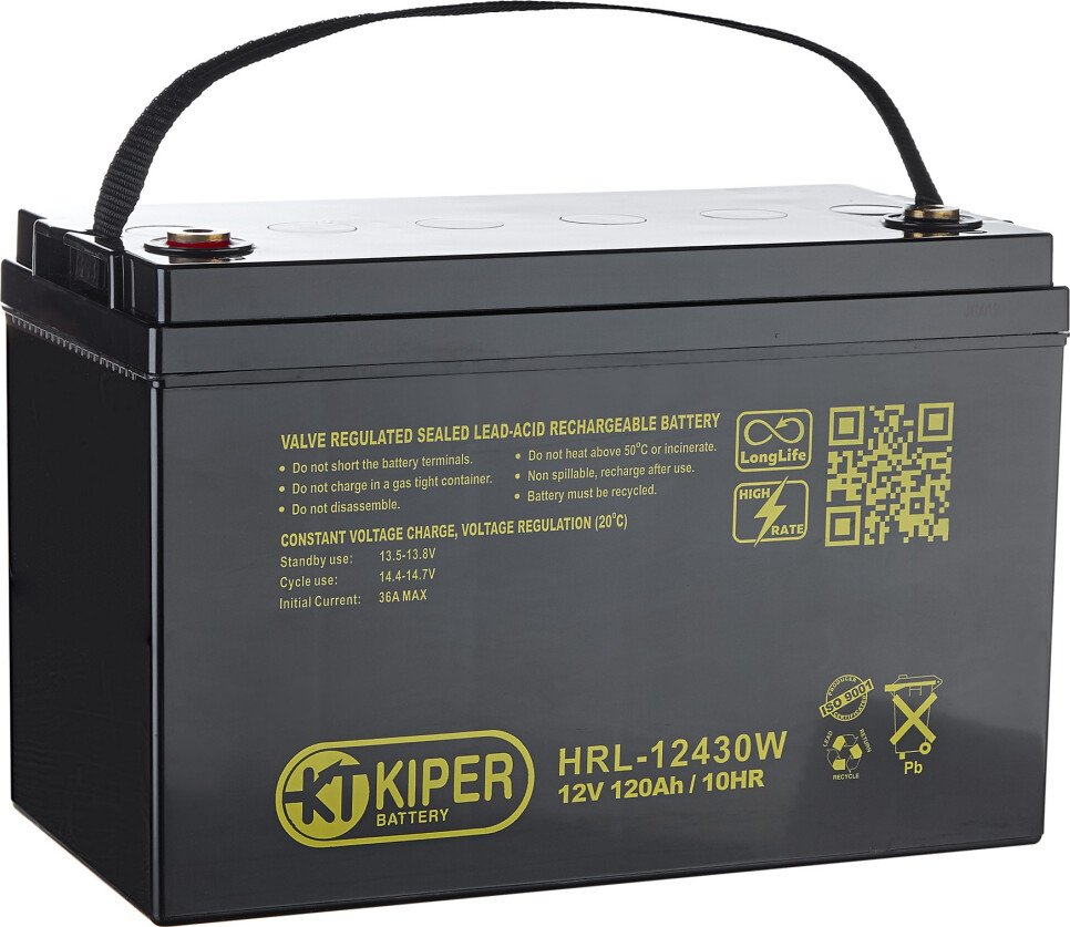 

Аккумулятор для ИБП Kiper HRL-12430W (12В/120 А·ч)
