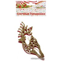 Елочная игрушка Серпантин Олень в блестках 2шт (красный/золотистый) 916-699