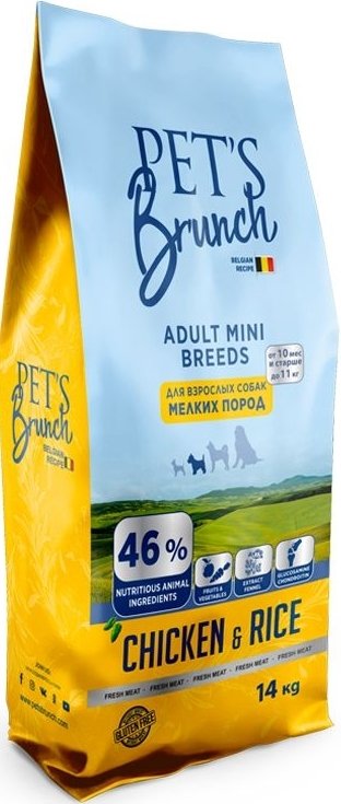 

Сухой корм для собак Pet's Brunch для взрослых собак мелких пород 14 кг