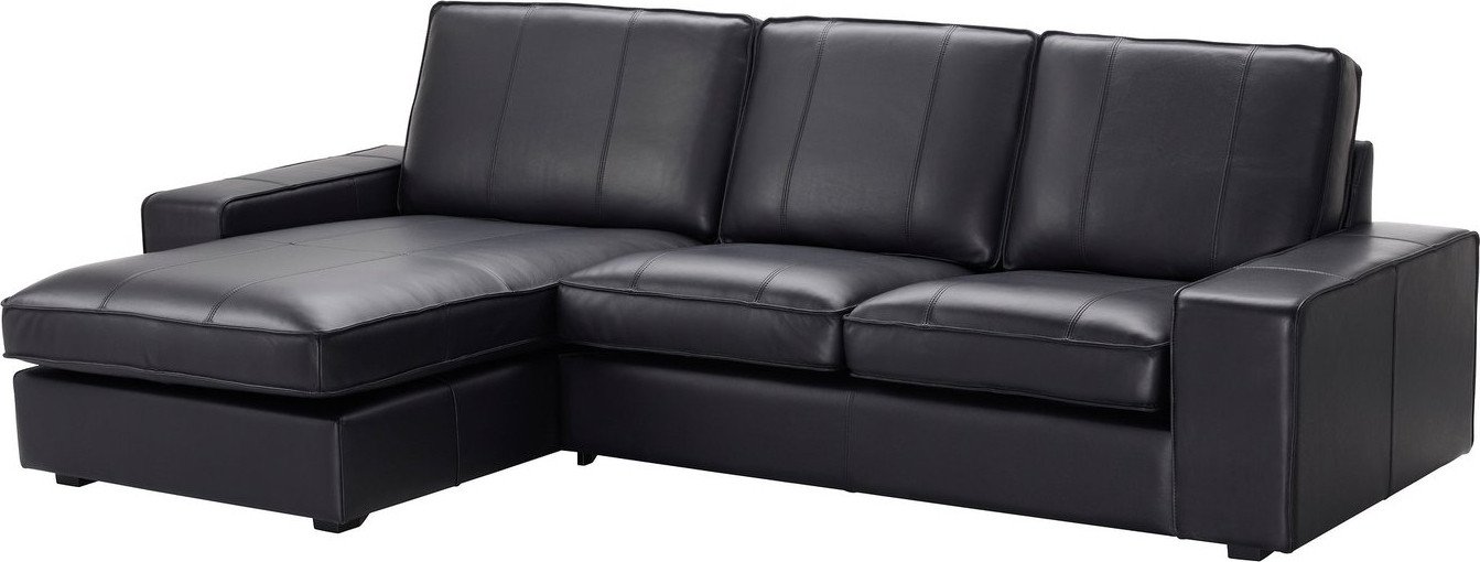 Угловой диван Ikea Kivik с козеткой/Grann/Bomstad черный s89443184