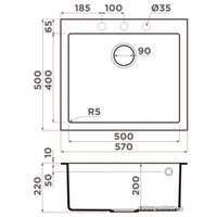 Кухонная мойка Omoikiri Bosen 57-BL (черный)