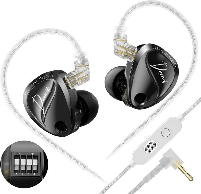 Наушники KZ Acoustics Duonic With Switches 3.5 мм (с микрофоном, серебристый)