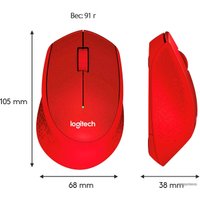 Мышь Logitech M330 Silent Plus (красный) в Лиде