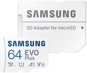 EVO Plus 2021 microSDXC 64GB (с адаптером)