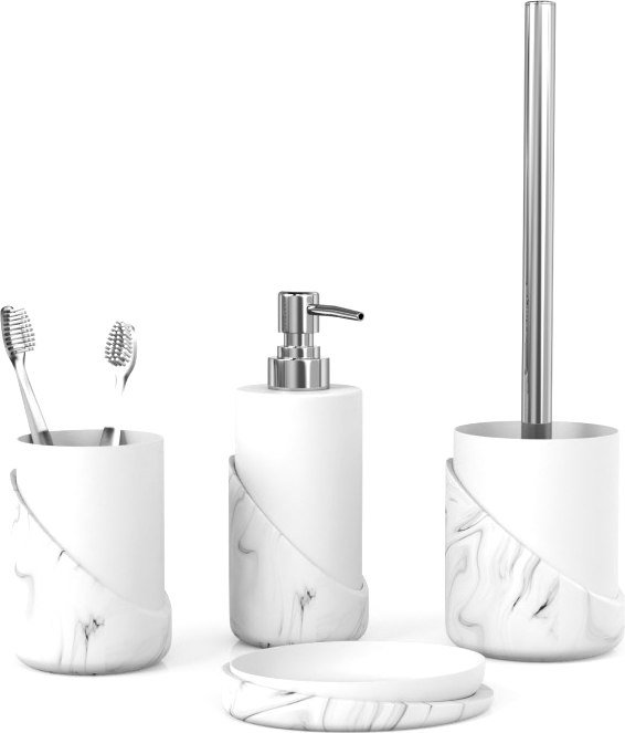 

Аксессуары для ванной и туалета FORA Marble Light (4 предмета)