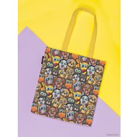 Сумка шоппер JoyArty Собачьи мордашки ткань под лен bsh_50686
