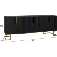 Тумба Involux Неаполь 212T011 (графит/черный матовый/золото)