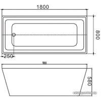 Ванна Grossman GR-2021 180x80 (с каркасом)