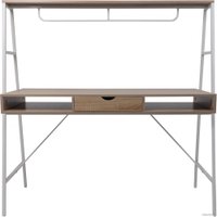 Стол AksHome Vector (светлый дуб/белый металл)