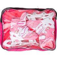 Роликовые коньки Игротрейд P01B-PS (р. 31-34, белый/розовый)