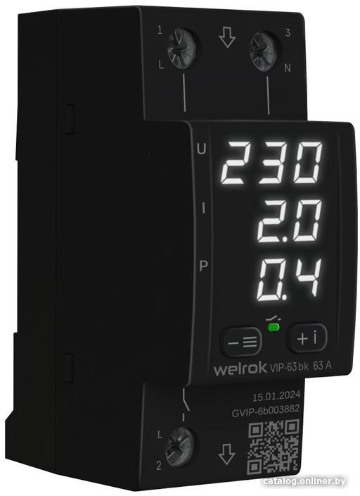 Реле напряжения Welrok VIP-63 bk (черный)