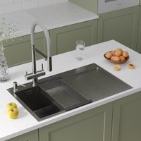 Кухонная мойка Roxen Vespa 560230-70L сатин (с коландером и дозатором)