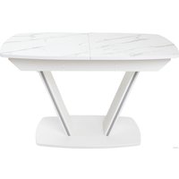 Кухонный стол Аврора Дрезден 130-161.5x80 (камень белый/белый)