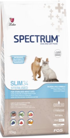 

Сухой корм для кошек Spectrum Slim 34 c курицей 12 кг
