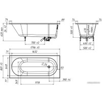 Ванна Belux Классика-2 ВК-2 1800 (белый матовый, Solid Surface)